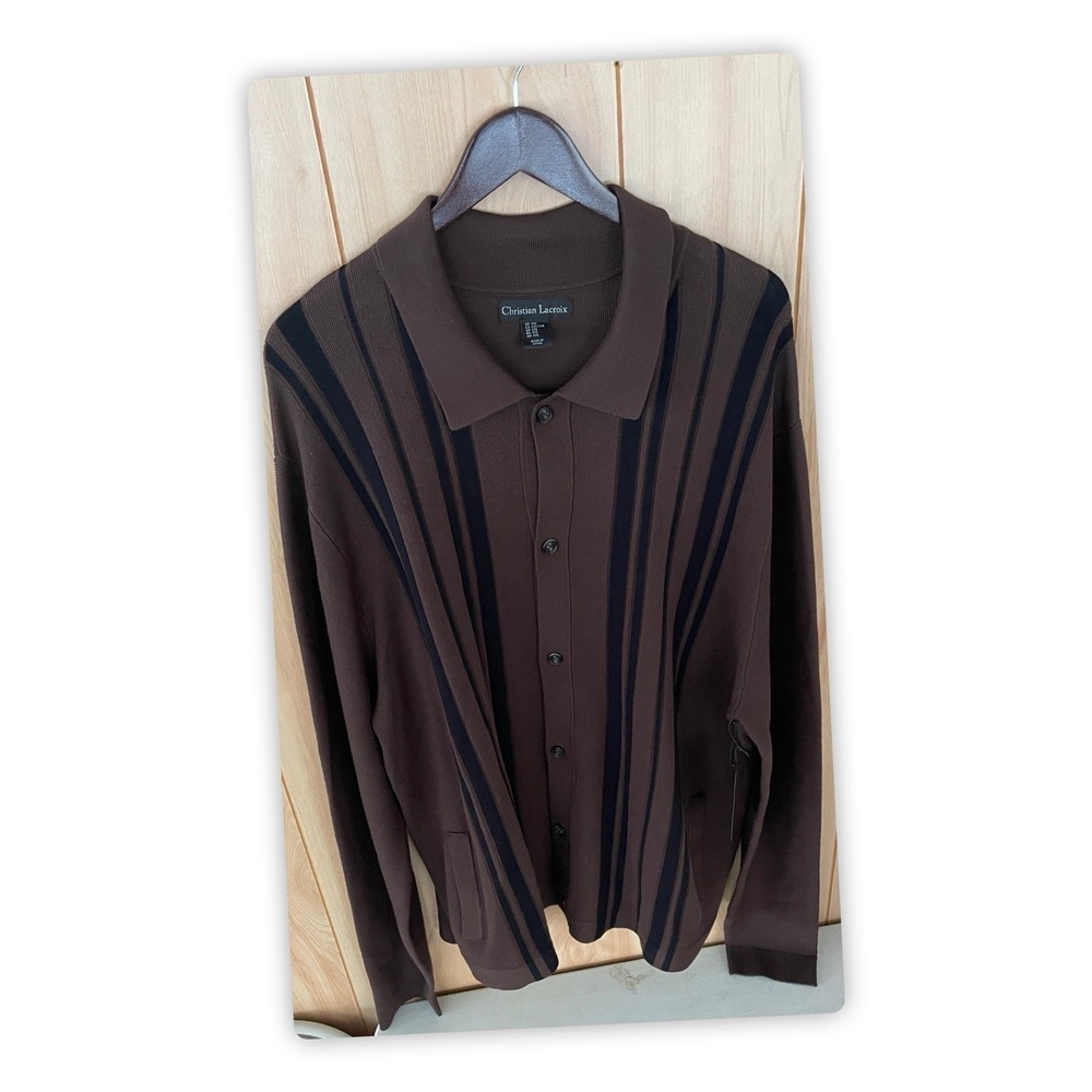 Christian Lacroix Men's Knit Polo‎ Cardigan – Size XXL